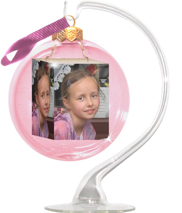 Glass stand for a photo-bauble