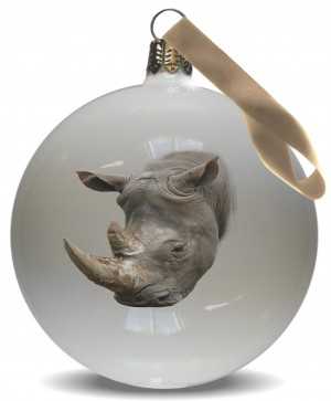 Christmas ball with rhino-print