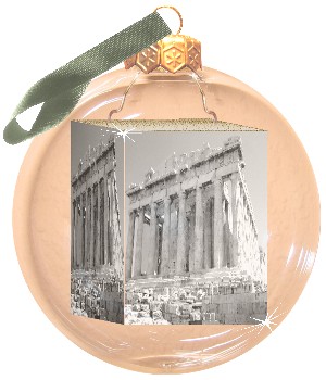 Fotokugel, Christbaumkugel mit Foto der Akropolis, Athen, Griechenland
