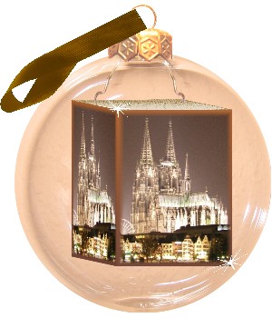 Fotokugel, Weihnachtskugel mit Foto vom K�lner Dom