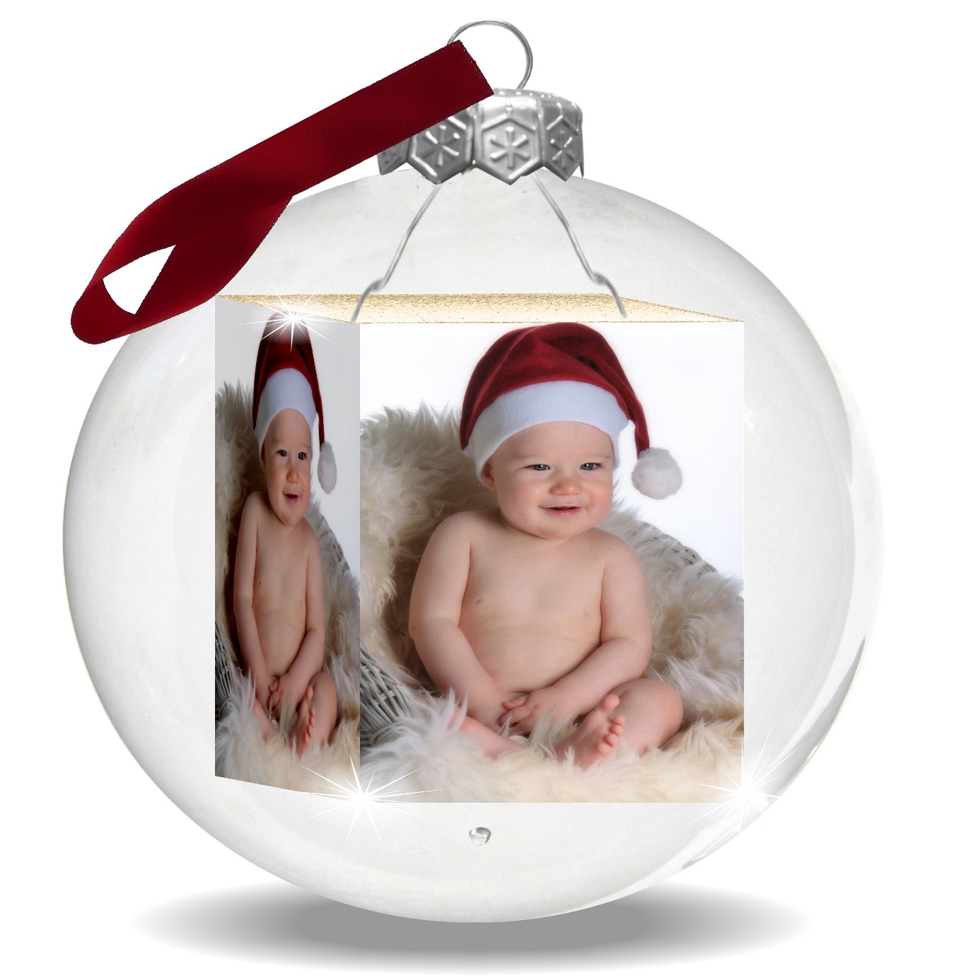Weihnachtskugel mit Foto, Christbaumkugel mit Babyfoto